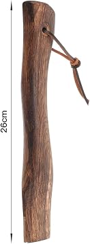 Axe Handle with Leather Loop Wood 260mm Long Replacement Hatchet Handle with Wedge Smooth Wooden Texture Shock Resistant Axe Handles for Tree Farm