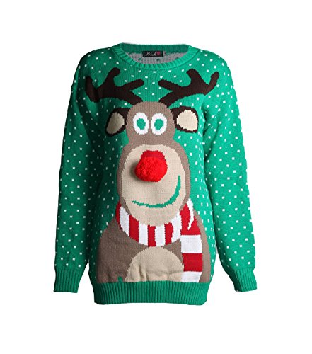 Forever Kids Beautiful Rudolph 3D Nose Pom Pom Christmas Jumper Forever Kids Beautiful Rudolph 3D Nose Pom Pom Christmas Jumper
