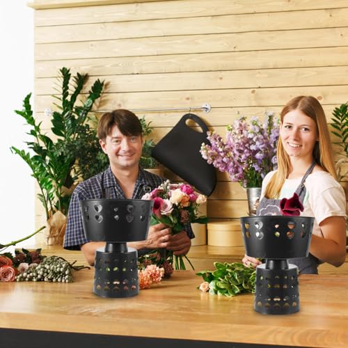 Base de bouquet facile à ranger Zerodeko : support pour fleurs plastique noir rigide