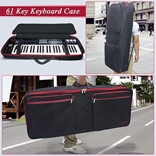 61 Key Keyboard Case Carrying Bag - Electric Keyboard Piano Gig Bag - Adjustable Shoulder Straps Waterproof Oxford Keyboard Bag With 3 Pockets #TOP1