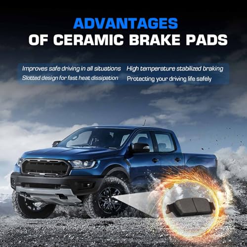 Front & Rear Semi-Metallic Brake Pads 8PCS