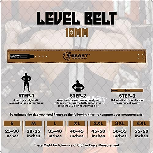 Beast Power Gear Weight Lifting Belt Lever Buckle 10MM 13MM Thick & 4 Inches Free Strap Weightlifting, Powerlifting, Deadlifts, Squats Men Women by Beast Power Gear - Image 5