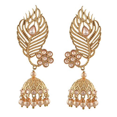 Oreleaa Traditional Earrings Jhumki Design With Pearl Drops Modern Look For Girls and Women
