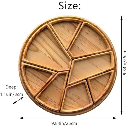 Bandejas para servir frutas frutos secos y carnes con compartimentos de madera 3