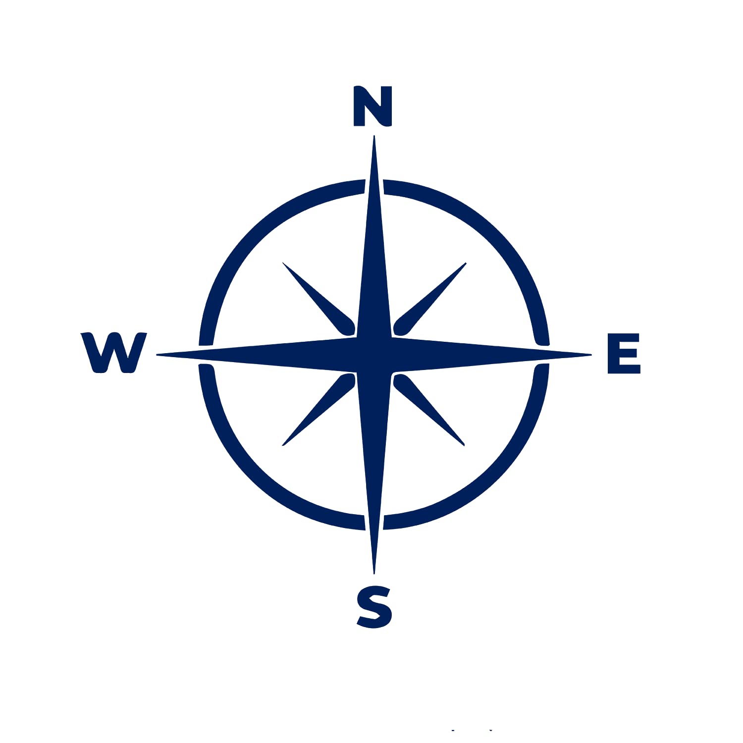 Transparent Decal Stickers of Compass 3 (Navy Blue) Premium Waterproof Vinyl Decal Stickers for Laptop Phone Accessory Helmet Car Window Mug Tuber Cup