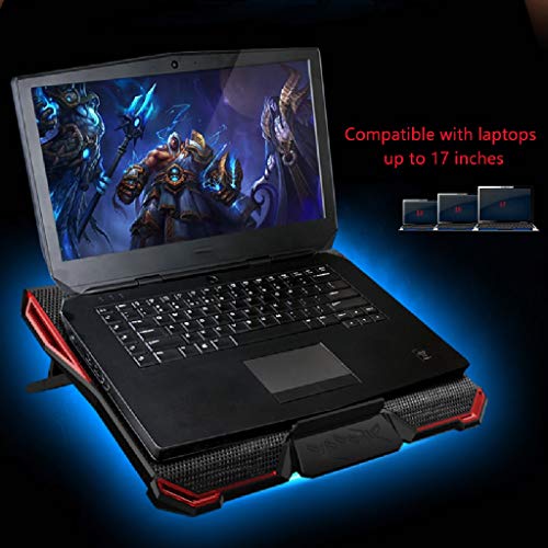 FABAX-Laptop-Cooler-Gaming-Notebook-Cooler-12-17-Inches-Laptop-Cooler-Cooling-Pad-Dual-USB-20-Ports-Portable-4-Angle-Adjustable-Office-Notebook-Cooler-Color-Black-Red