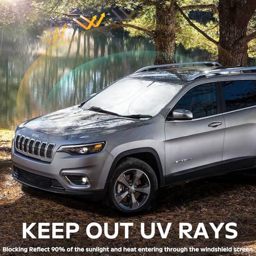 Image of Windshield Sunshade for Jeep Grand Cherokee 2011-2024 2025 2026 Sun Visor