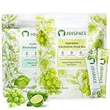 JOISPACE Electrolyte Drink Mix with Tea Polyphenols | Fast Hydration & Electrolytes Boost | Non-GMO, Vegan, Gluten-Free | Grape Tea & Lemon Lime Tea, 32 Servings