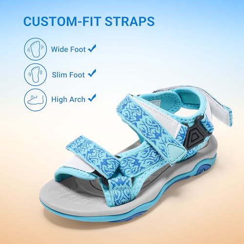 Image of DREAM PAIRS Boys Girls Sandals Kids Adventurous Light-Weight Adjustable Straps Summer Water Shoes (Toddler /Little Kid /Big Kid)