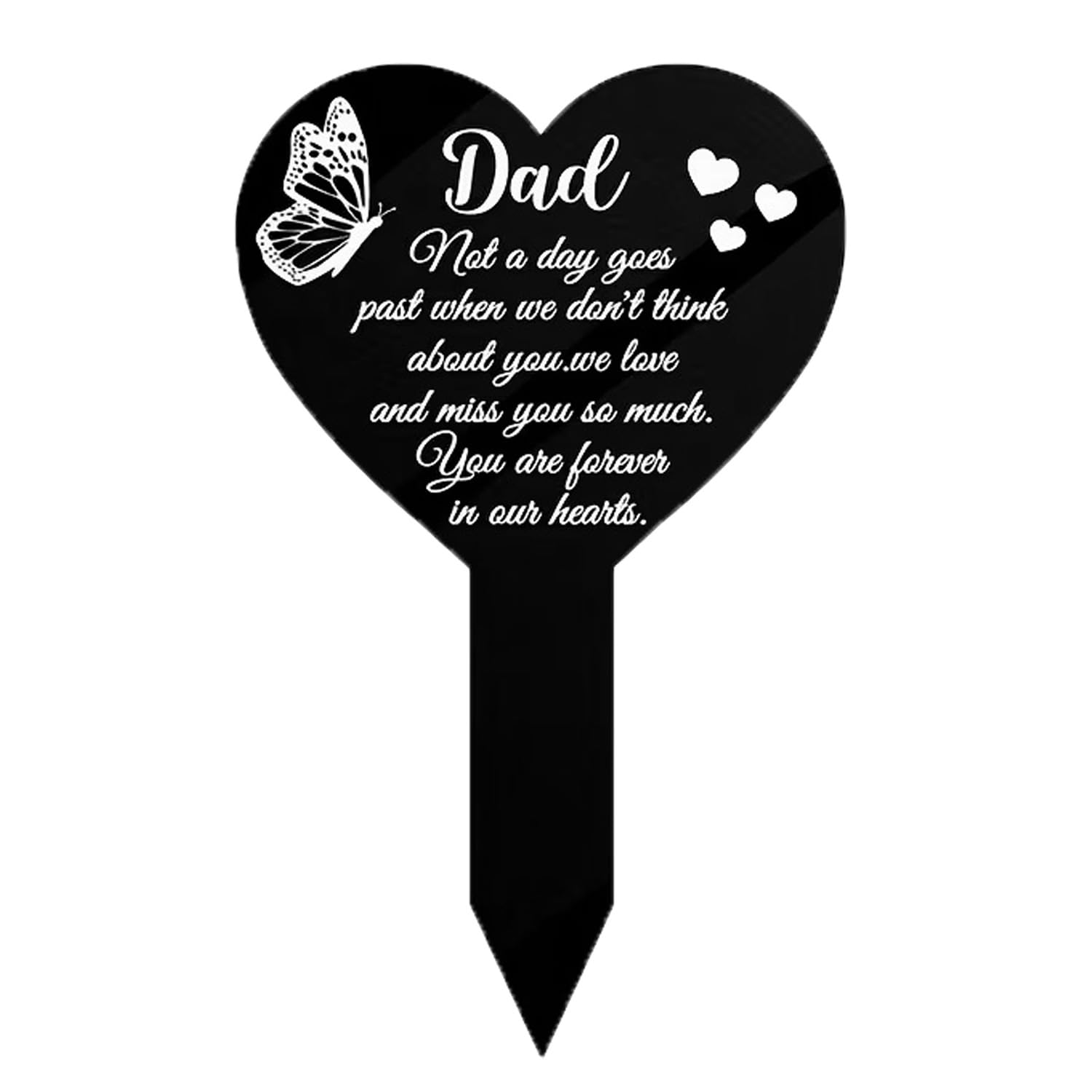 Dad memorial gifts for grave，Heart Shaped，Memorial Remembrance Plaque Stake