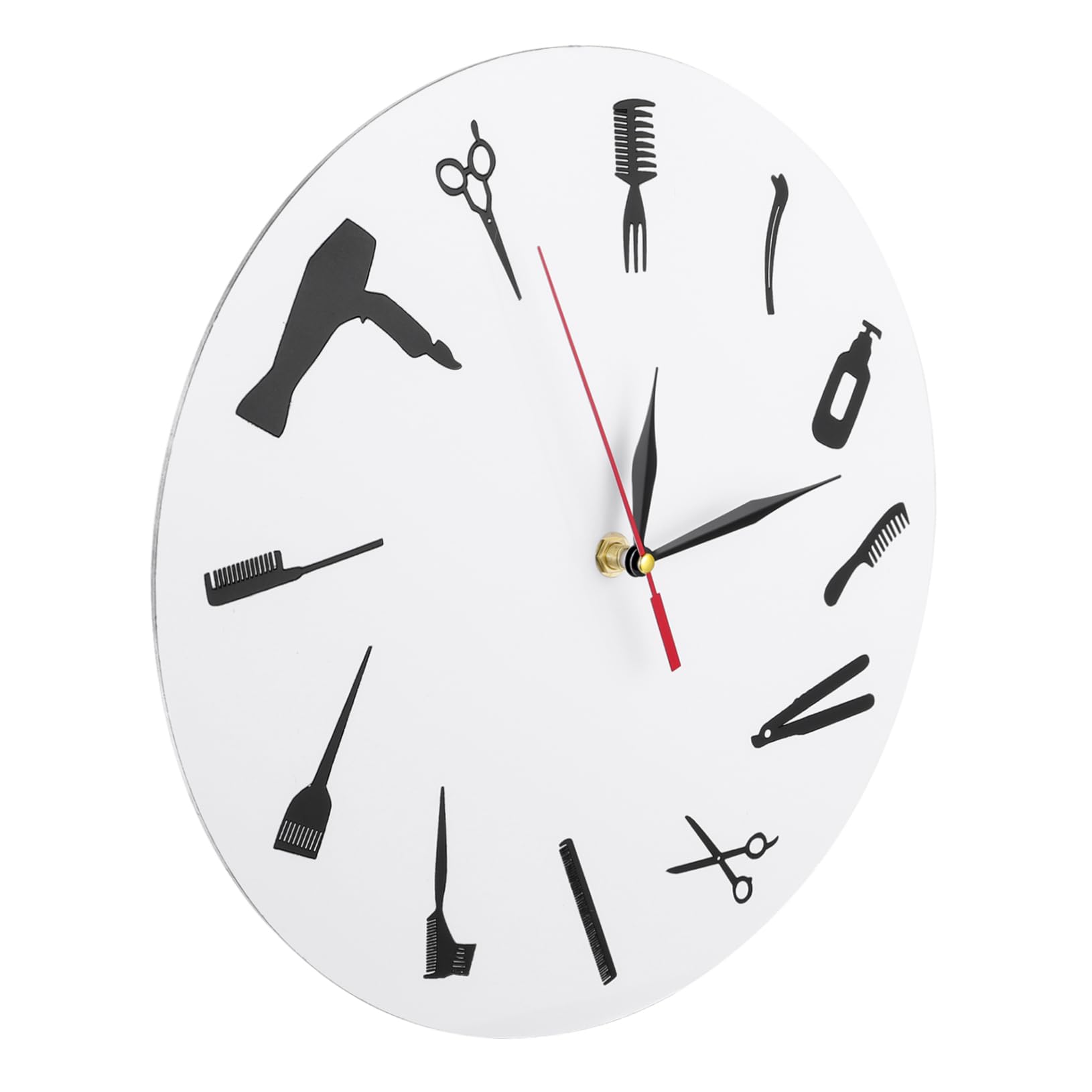 Horloge murale outils de coiffure ronde déco pour salon