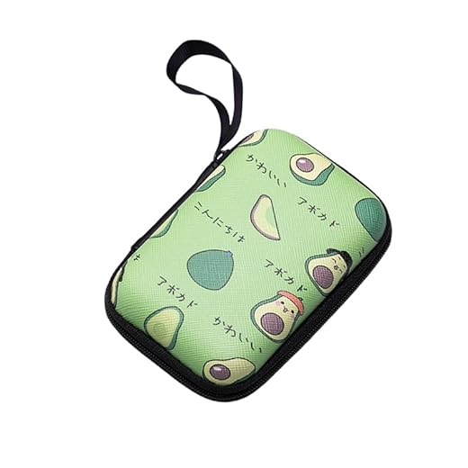 EVA Zipper Pouch with Cable Storage, Portable Organizer for Headphones and Accessories,Avocado pattern
