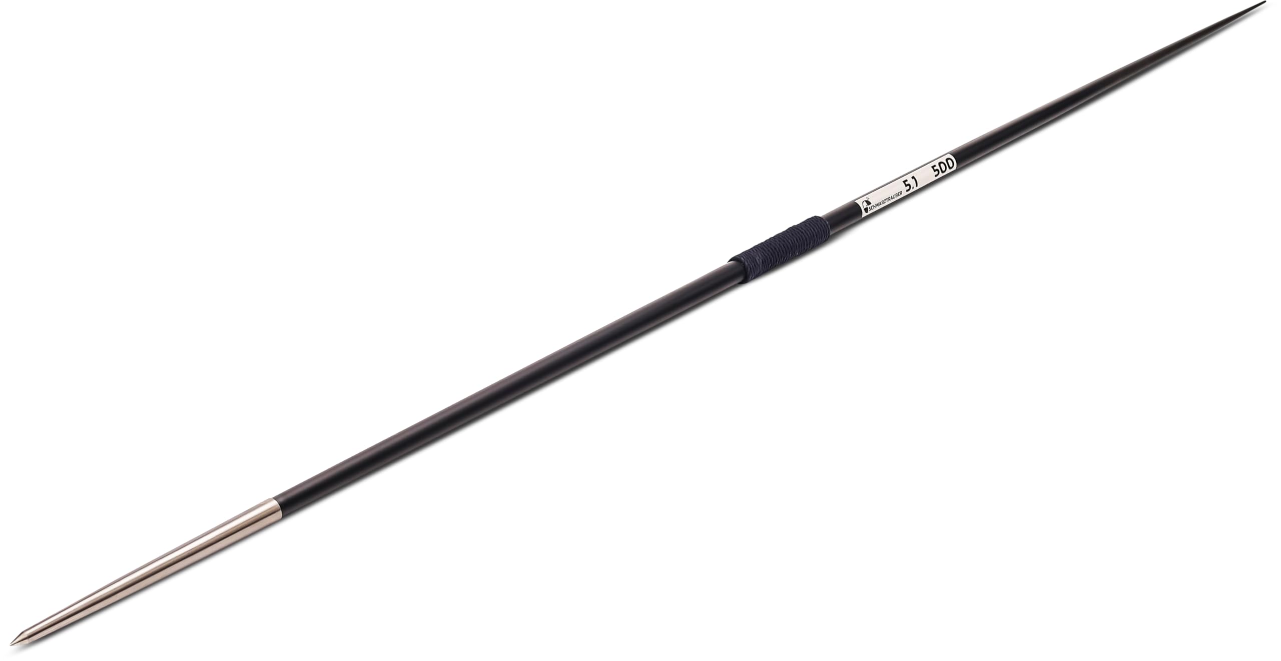 Wettkampfspeer - 500g - Leichtathletik - Aluminium - Zigarrenspitze aus Edelstahl - Schwarz - WA DLV Zulassung
