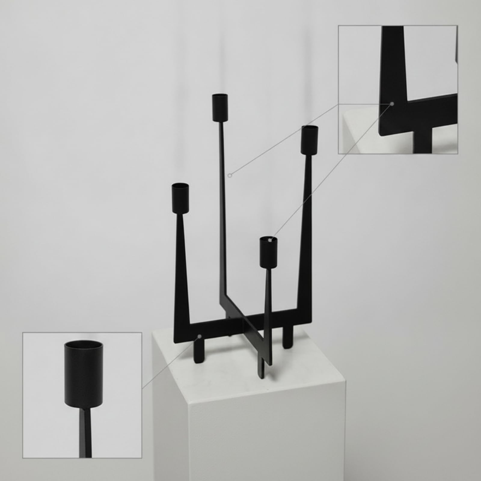 Geometrischer Kerzenhalter aus Metall mit Vier Halterungen für Moderne Wohnkultur Und Stimmungsvolle Abendbeleuchtung für Wohnzimmer Und Elegante Tischdekoration