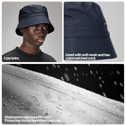 Image of RAINS Bucket Hat - Waterproof and Windproof Lightweight Unisex Hat for Men and Women - for Travel and Outdoor