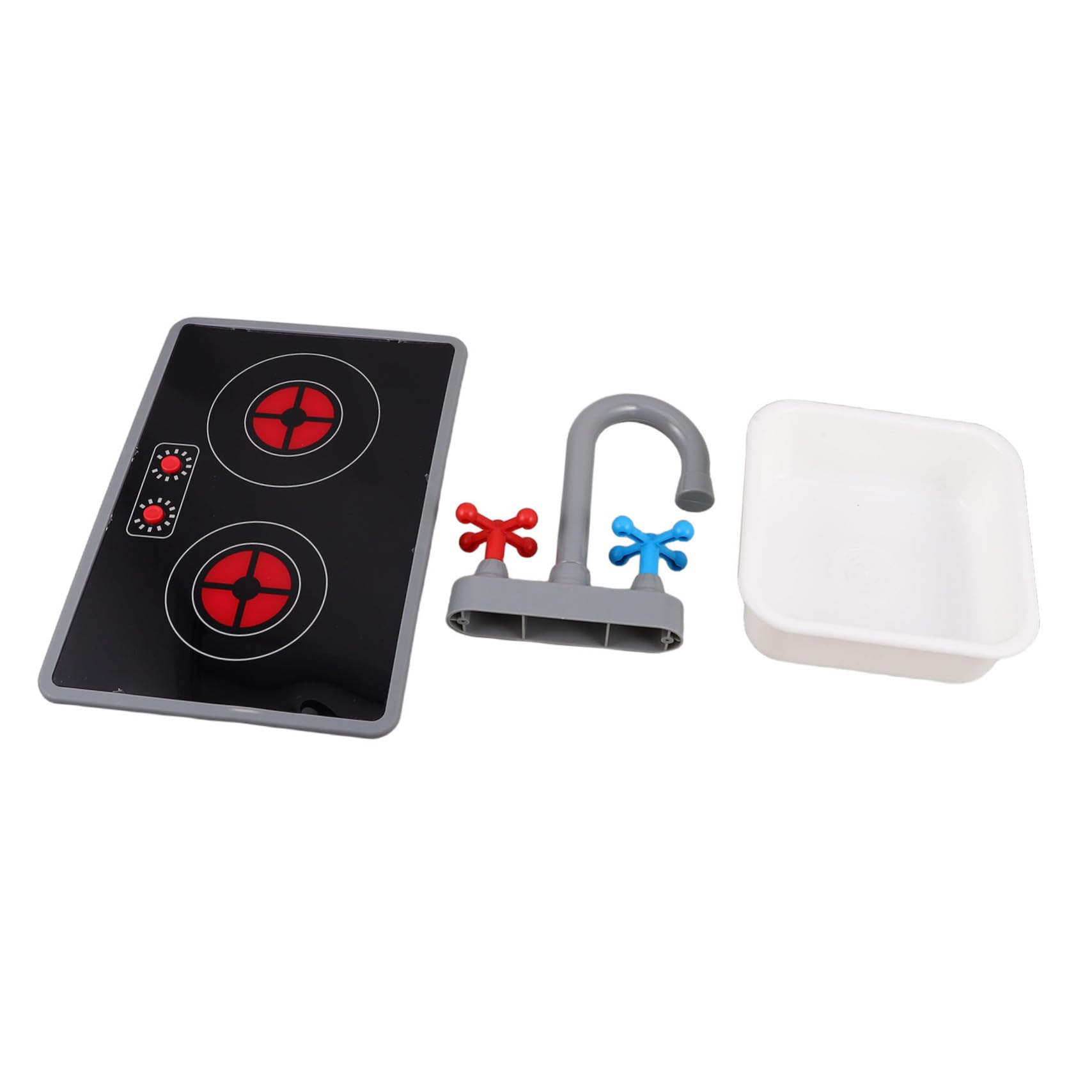 Abaodam 3 Giocattolo Cucina con Piano Cottura Induzione Elettronico Rubinetto e Lavello con e Suoni Realistici Gioco di Simulazione per Bambine