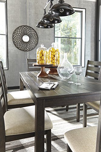 Signature Design by Ashley Rokane 7-Piece Dining Room Table Set with 6 Upholstered Chairs - Brown Wood 20" Rectangular Table & Chair Set for Kitchen Dining Room - Image 7