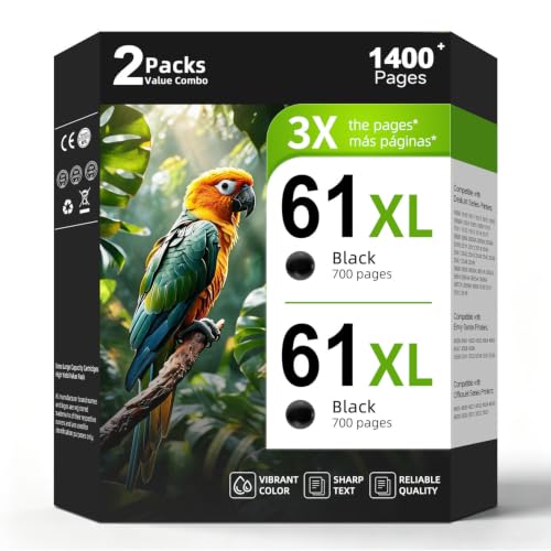 61XL 61 Black Ink Cartridge Replacement for HP Printer Ink HP61 XL HP61XL