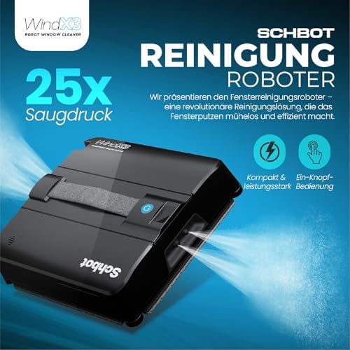 Bild 2 - Wind X3 2025 Fensterputzroboter, Intelligenter Fensterroboter mit Sprühfunktion für den Innen - und Außenbereich, geeignet für Glasflächen mit oder ohne Rahmen.