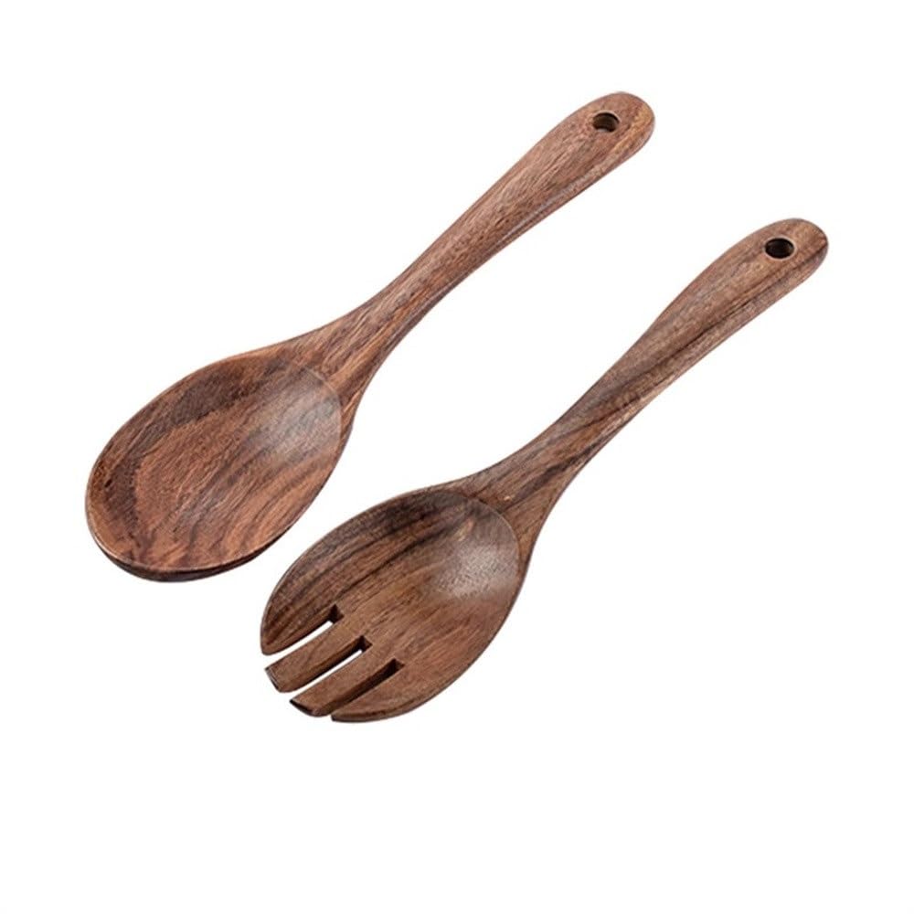Salatbesteck-Set Holz Salat Löffel Gabel Löffel Set Haushalt Holz Löffel Gabeln