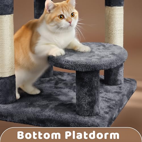 Árbol para gatos Yaheetech 46 pulgadas multi-nivel gris miniatura 5