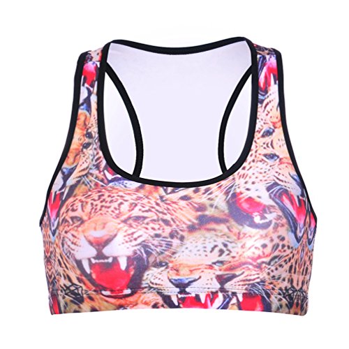 Image of Sister Amy Women's Aerobics Gym Dance Yoga Vest Printed Sports Bra Top Vest