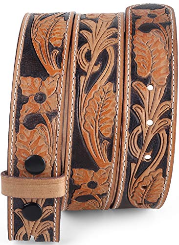 Image of F&L CLASSIC Western Belt without buckle for men - Full Grain Leather Cowboy Belts for jeans - One Piece Leather strap belt