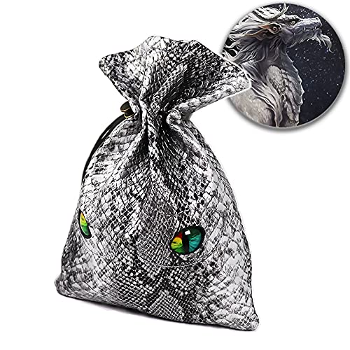 Byhoo Würfelbeutel mit Drachenaugen für 6 Würfel-Sets, PU-Leder, DND-Aufbewahrungszubehör, große Tragetasche aus…