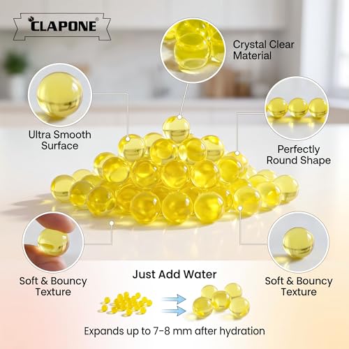 Image of Gel Balls 7-8mm Water Bullets for Blaster Gun, High Absorbent Water Beads Ammo, Non-Toxic Gel Blaster Refill Balls for Shooting Practice, Decoration & Play (Yellow, 50000)