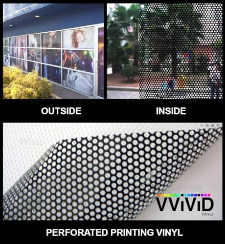 image for VViViD One Way Perforated Window Vinyl Privacy Wrap Film Roll Decal Sh