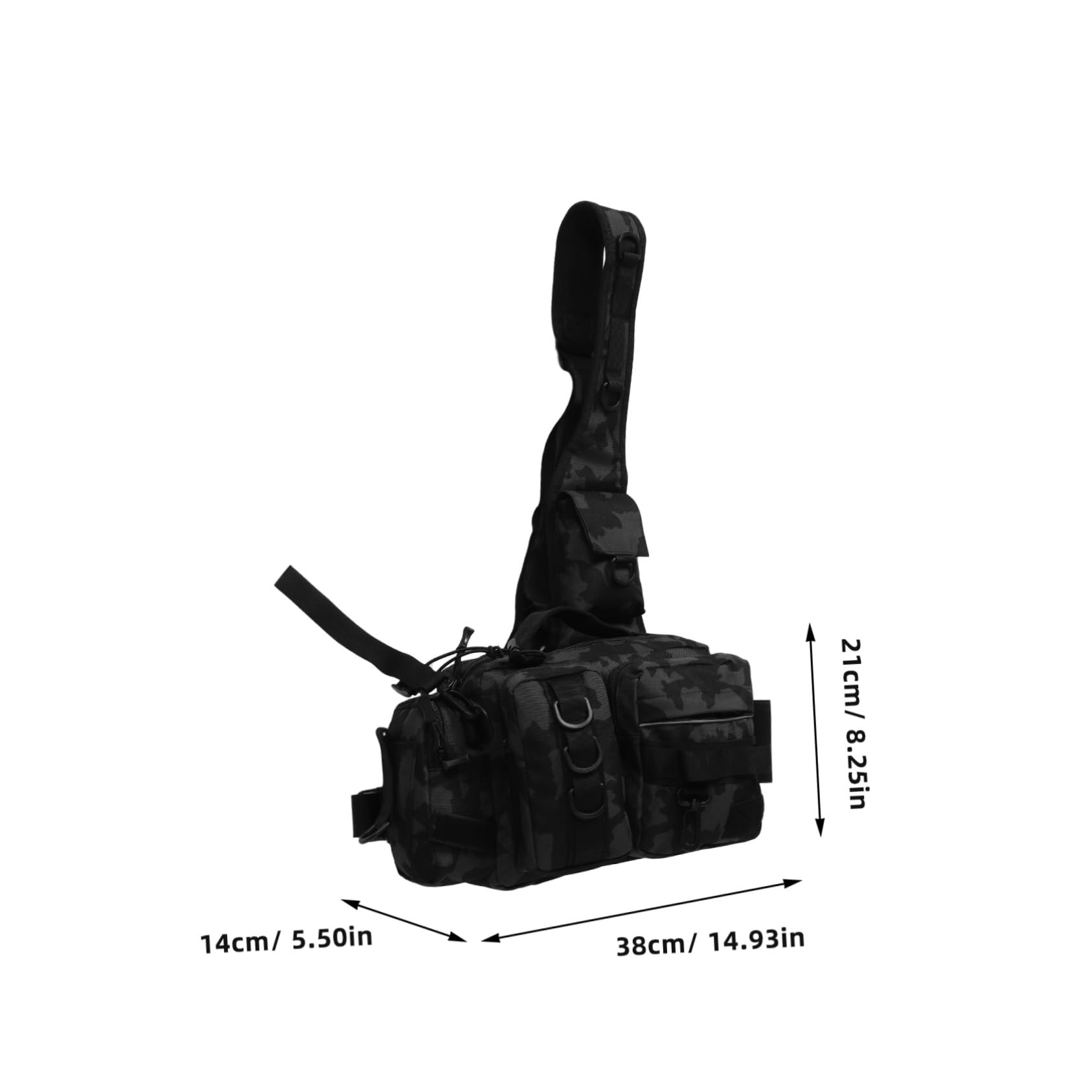 Torba Wędkarska Crossbody z Uchwytem Sprzęt Lekka Torba Ramię Plecak Do Przechowywania Akcesoriów Wędkarskich Idealna Do Wędkowania Pieszych Wędrówek i Biwakowania