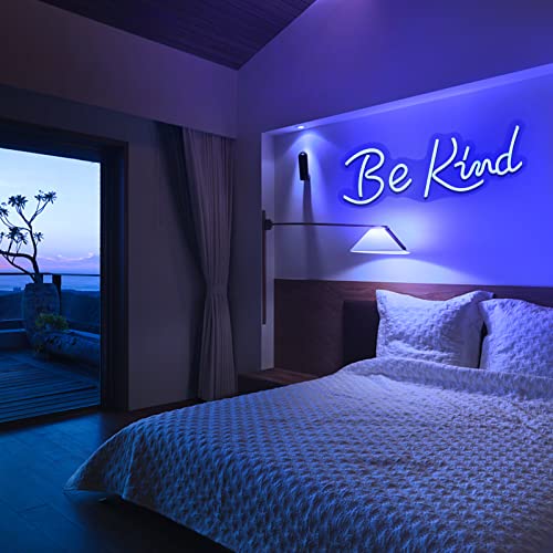 Image of Be Kind Neon Signs for Wall Decor Neon Lights for Bedroom Led Signs Suitable for Living Room Man Cave Beer Bar Gameroom Hotel Birthday Party Restaurant Wedding Christmas 17.5 * 7 Inch(Blue)