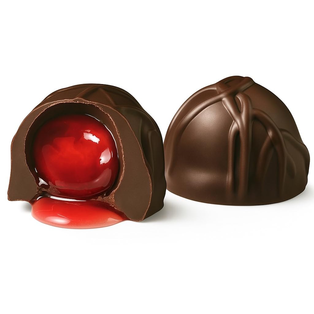 Andy Anand Chocolatier Belgian Dark Chocolate Cherry Cordials - Handmade Liquid Center Filled Chocolate Covered Cherries, Perfect as a Chocolate Gift Box (24 Pcs)