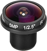 Mini lente de cámara ojo de pez de 0.074 in, 5MP HD 180° gran angular M12x0.5 rosca CCTV lente de cámara para 1/3 pulgadas y 1/4 pulgadas CCD chipsets/con una apertura de F2.0