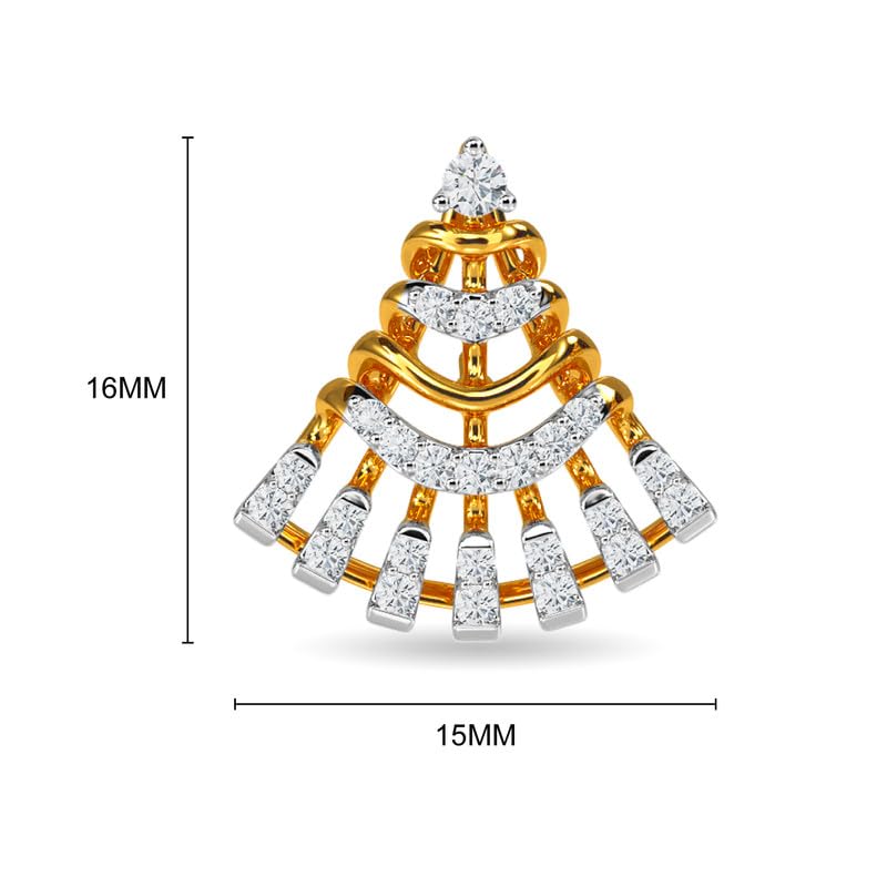 Image of KISNA JEWELS 14KT|18KT BIS Hallmark Pure Gold and Diamond Drops Earrings For Women with Screw Back clouser