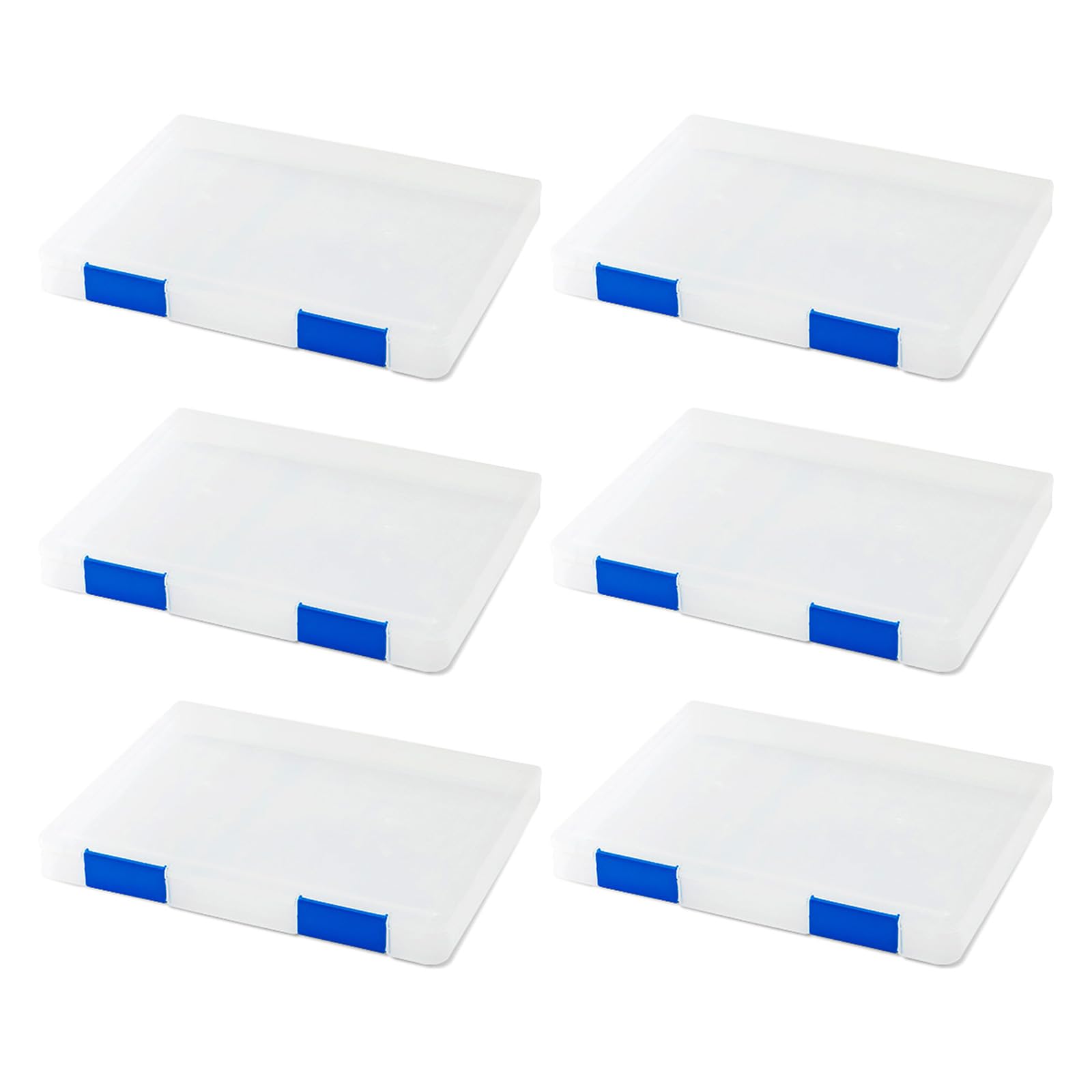 swynrf 6Pcs Clear PP Document Organiser Box With Double Clasps Closure File Storage Container For Offices School Organization