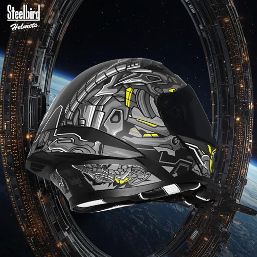 Image of Steelbird SBA-20 ROBO ISI Certified Flip-Up Graphic Helmet for Men with Inner Sun Shield