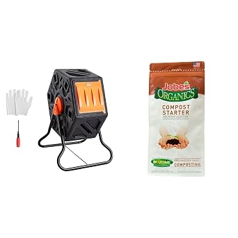 VEVOR Compost Bin, 18.5-Gal Small Composting Tumbler, Compact Single Rotating Chamber & Jobes Organics Granular Garden Fertilizer, Easy Plant Care Fertilizer for Fruit and Citrus Plants and Trees