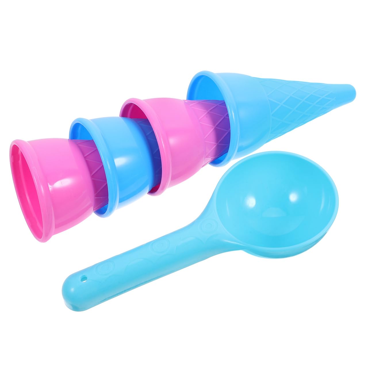 BESTonZON 5pcs Kids Beach Ice Cream Cone Scoop Sets Toys-Beach Sand Toys-Ice Cream Toys-Sand Castle Toys-Sandbox Toys-Toddler Pool Toys-Beach Play Toys Children Outdoor Play