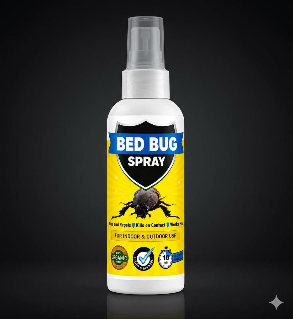 Natural BedBug Spray 100ml | Powerful Bed Bugs Repel Spray for Bed, Mattress & Furniture | Organic Khatmal Repellent for Home | pack of 01-image-48