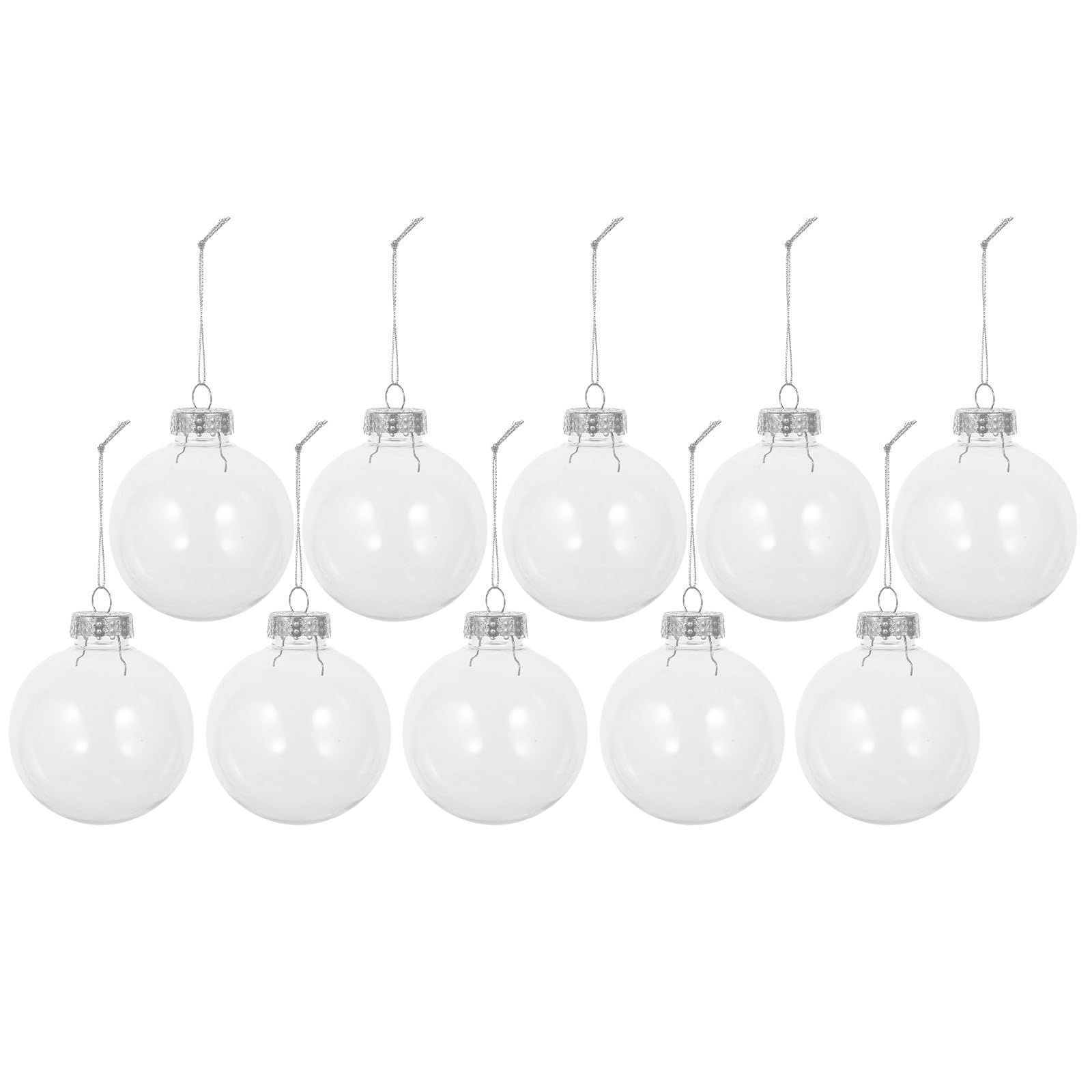 Garneck 10 Piezas Bolas Colgantes de Navidad de Plástico Transparentes para Decoración DIY del Árbol, Estilo Simple y Creativo para Ambiente Festivo Navideño