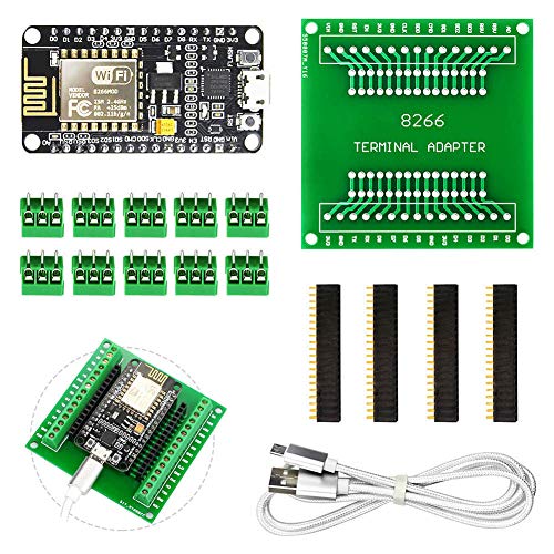 KeeYees Kits de Placa de Expansión GPIO 1 en 2 con Placa de Desarrollo WiFi para ESP8266 ESP-12E NodeMCU