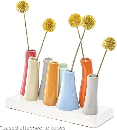 Miniatura 3 de Chive - Pooley 2, florero de cerámica, forma de 8 tubos (naranja)