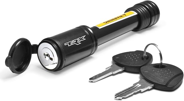 iPick Image for RAM 1500 TRX Logo Laser Etched Black Trailer Hitch Cover Lock Hitch Receiver Lock for Class III IV and 2" Receiver - Official Licensed
