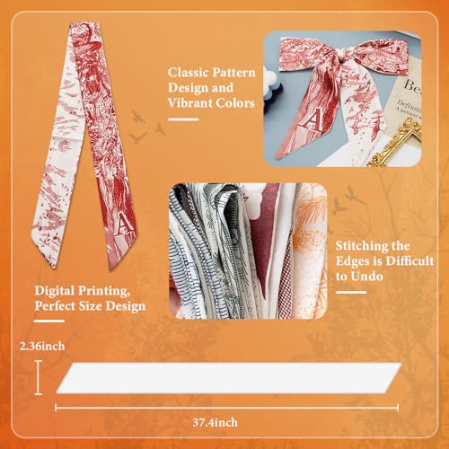 26 pcs Letters Head Scarves,Scarves for Handbags and Purses,Skinny Hair Neck Accessory Scarf,Women's Hair Decorations2