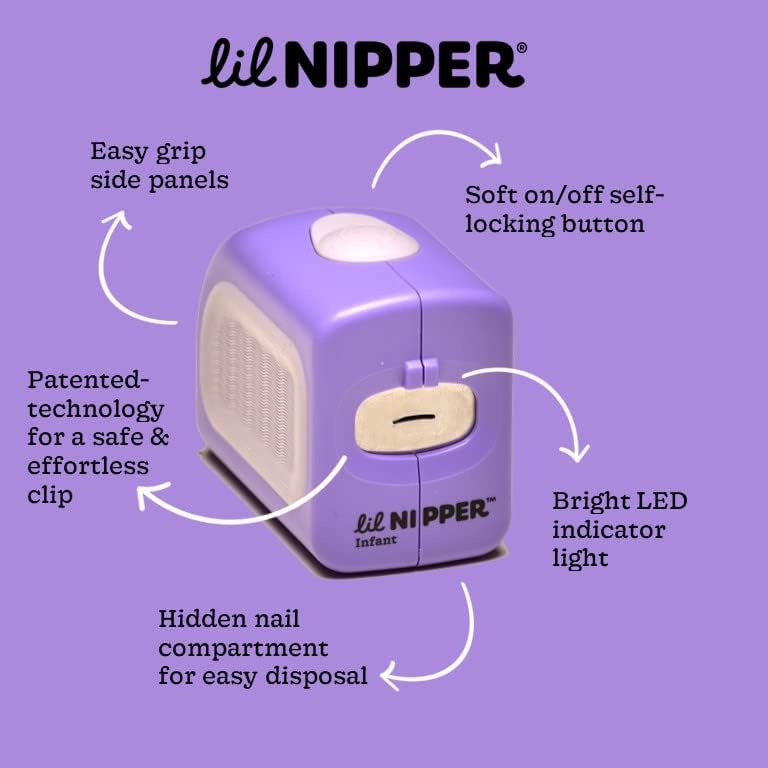 Miniatura 9 de Lil Nipper Recortadora de uñas eléctrica. Recortadora segura con luz. Bebés y niños pequeños, suave y duradera. Esenciales para bebés