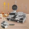 Dyna-Living Waffle Maker 2400W Double Waffle Iron Maker Restaurant Non-stick Round Waffle Machine Commercial Waffle Maker Large Waffle Machine for Hotel, Thicken Stainless Steel