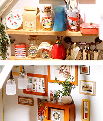 Rolife Miniatur Puppenhaus Küche Kits mit Licht DIY Holz Mini Haus Modell Erwachsene-Kinder 14 15 16 17 18 Jahre Alt… – Bild 7
