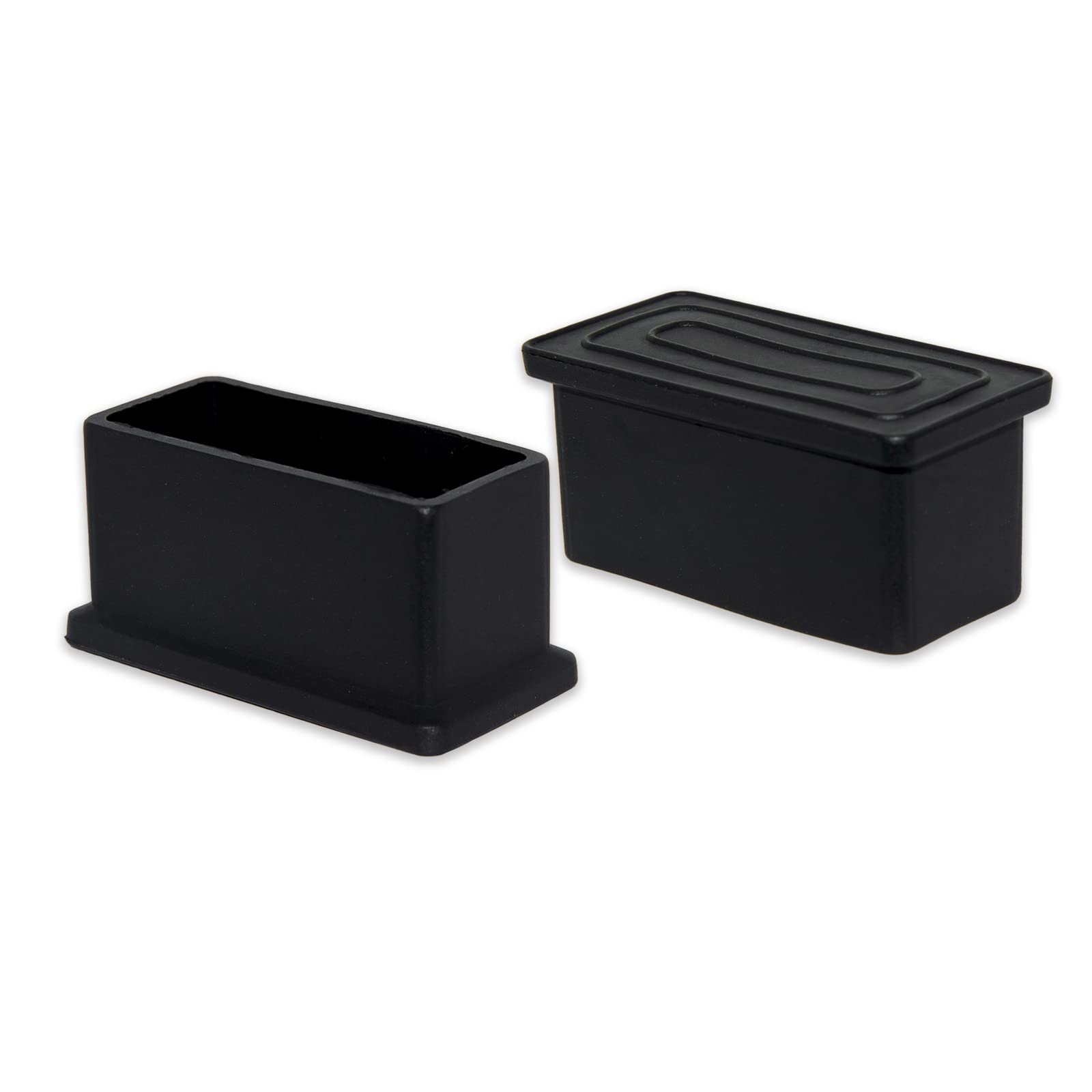Flyshop Furniture Feet Ferrules Caps Chair Leg Floor Protectors Flexible PVC Furniture Table Covers, Rectangle Legs, 8PCS, 13/16" x 2", 20 x 50 mm, Black