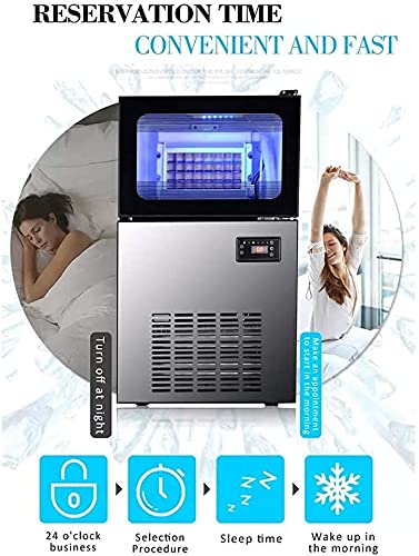 ywewsq Ice Maker Machine Arbeitsplatte, kommerzieller Eiswürfelbereiter, Macht 77 Pfund EIS in 24 Stunden, Eiswürfel… – Bild 8